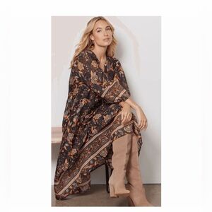 Sundry for Evereve NWT Felicity Floral 100% Cotton V Neck Midi Dress // S